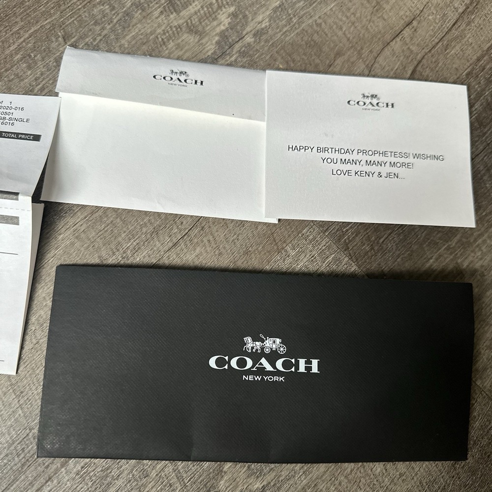 $375 COACH Signature Chain Convertible Gray Large Tote with Black Chain - Picture 7 of 16